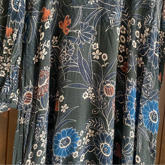 Zara Midi Dress Floral Retro 70s Print A Line Keyhole Back size Large 4043281 - Picture 4 of 10